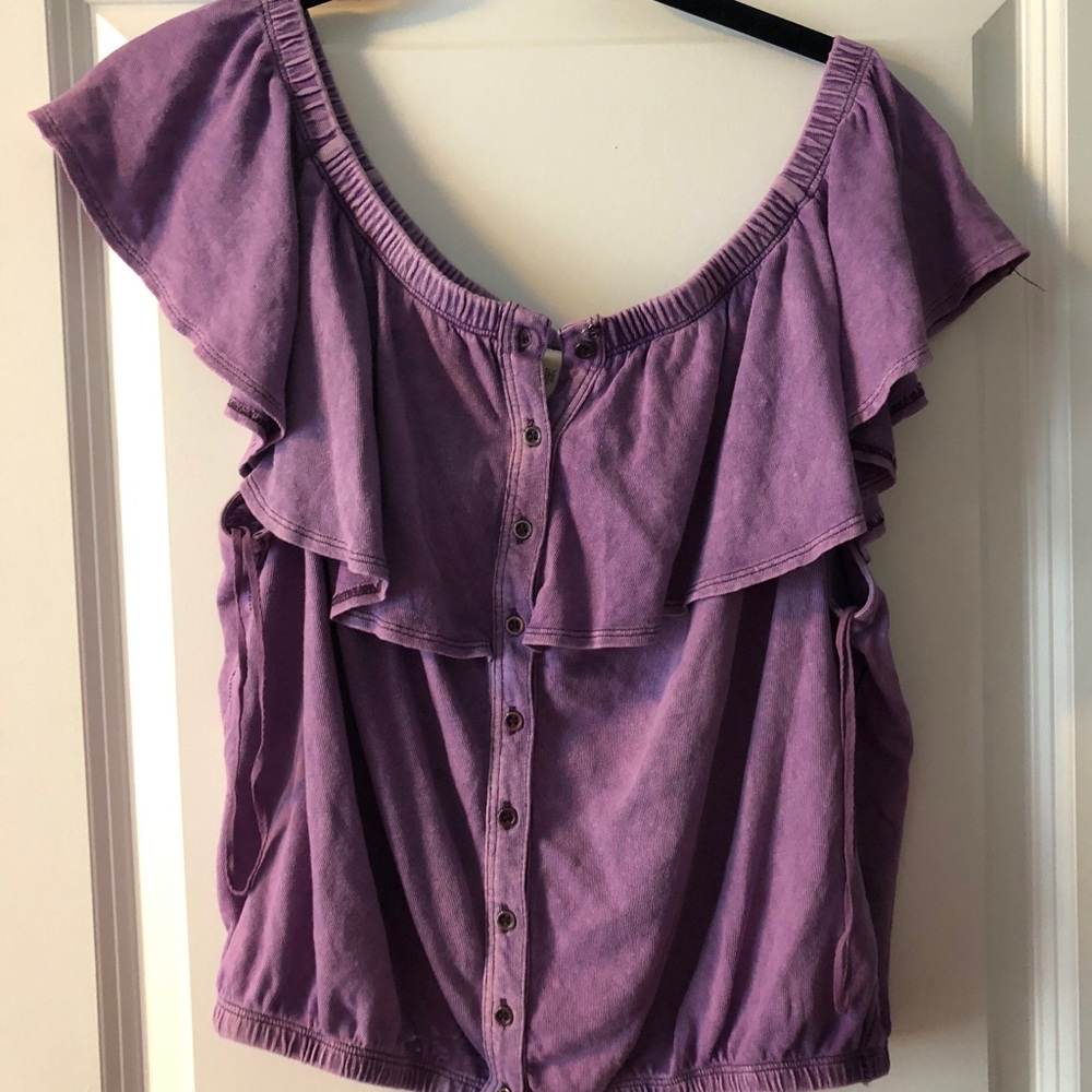 Free People Purple Off the Shoulder Top
